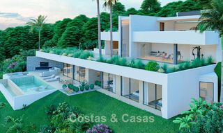 Villa de diseño de con vistas panorámicas al mar en venta en un complejo cerrado en Benahavis - Marbella 74908 