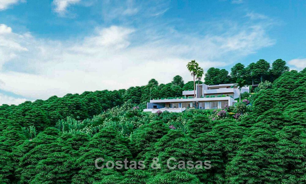 Villa de diseño de con vistas panorámicas al mar en venta en un complejo cerrado en Benahavis - Marbella 74909