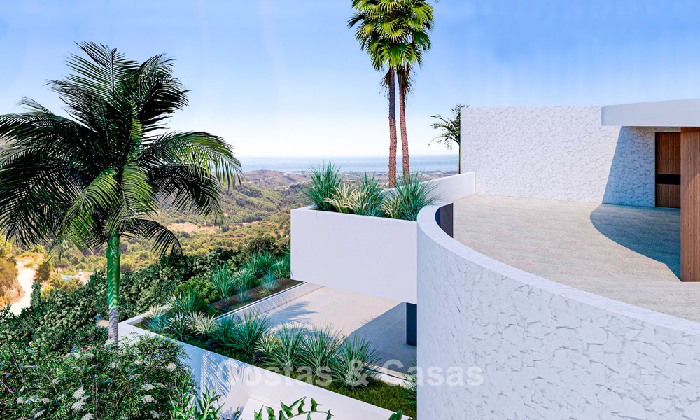 Villa de diseño de con vistas panorámicas al mar en venta en un complejo cerrado en Benahavis - Marbella 74910