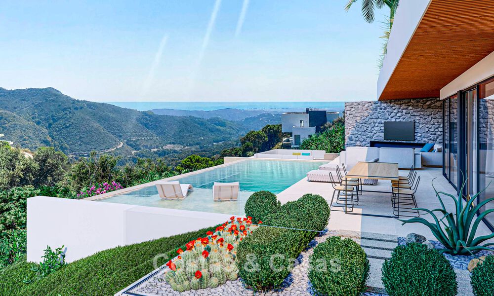 Villa de diseño de con vistas panorámicas al mar en venta en un complejo cerrado en Benahavis - Marbella 74913