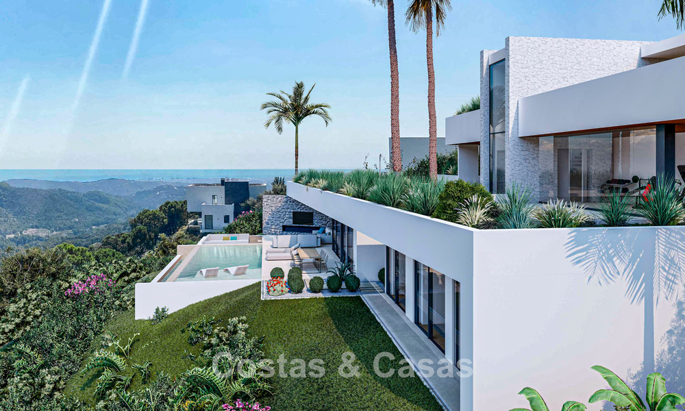 Villa de diseño de con vistas panorámicas al mar en venta en un complejo cerrado en Benahavis - Marbella 74915