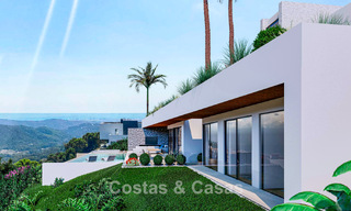 Villa de diseño de con vistas panorámicas al mar en venta en un complejo cerrado en Benahavis - Marbella 74916 