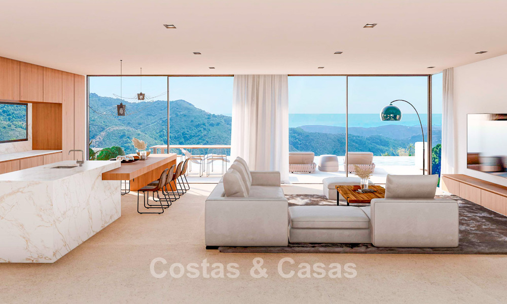 Villa de diseño de con vistas panorámicas al mar en venta en un complejo cerrado en Benahavis - Marbella 74917