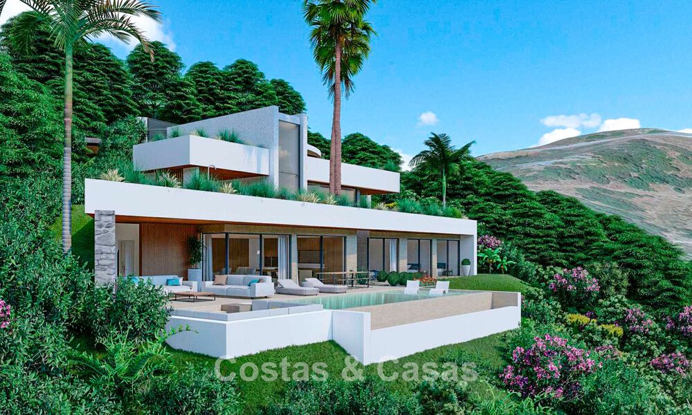 Villa de diseño de con vistas panorámicas al mar en venta en un complejo cerrado en Benahavis - Marbella 74918