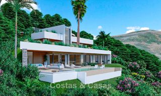 Villa de diseño de con vistas panorámicas al mar en venta en un complejo cerrado en Benahavis - Marbella 74918 