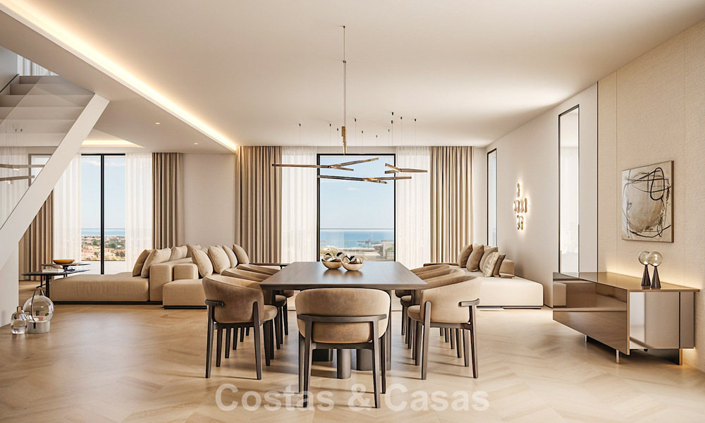 Nuevo en el mercado. Apartamentos de estilo vanguardista con fantásticas vistas al mar en venta en Benahavis - Marbella 774213