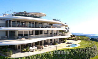 Nuevo en el mercado. Apartamentos de estilo vanguardista con fantásticas vistas al mar en venta en Benahavis - Marbella 778320 