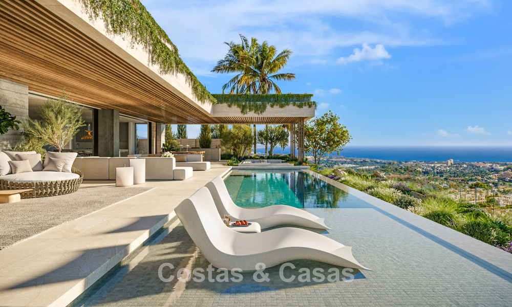 Impresionantes villas de nueva construcción en venta con vistas al mar, golf y montaña en Benahavis - Marbella 787413