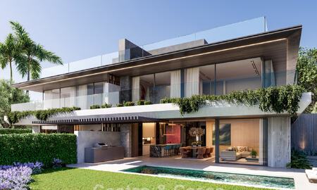 Villas pareadas de nueva construcción con vistas panorámicas al mar en venta en las colinas del este de Marbella 774552