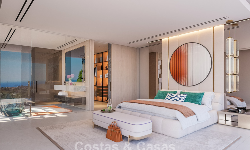 Villas pareadas de nueva construcción con vistas panorámicas al mar en venta en las colinas del este de Marbella 774557