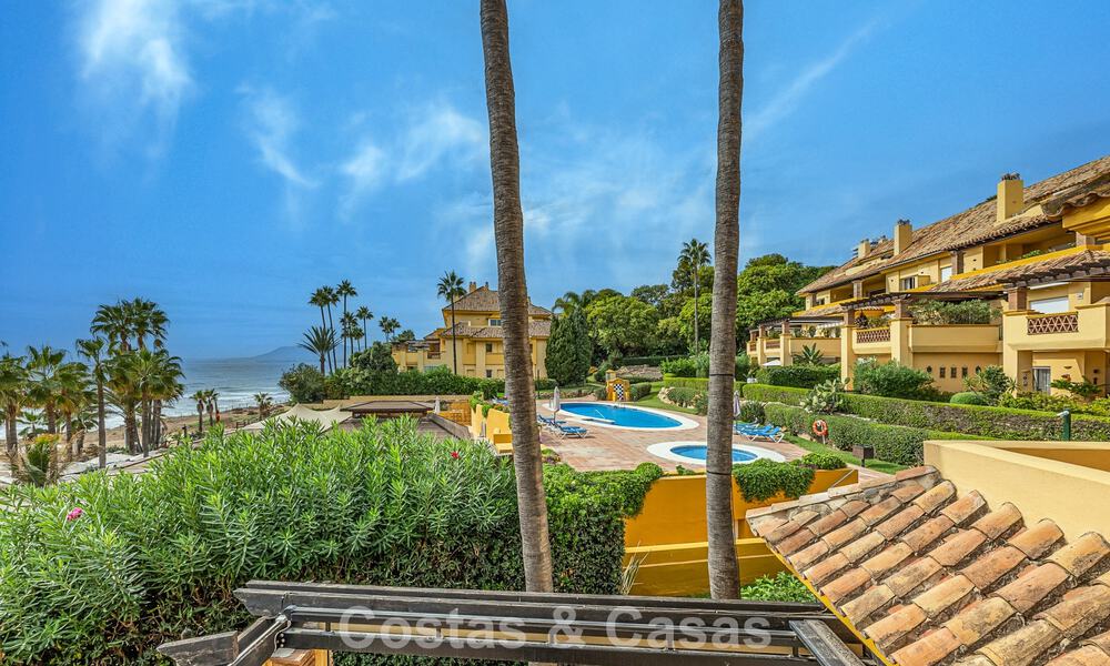 Amplio apartamento de 3 dormitorios con vistas panorámicas al mar en venta en un complejo de playa al este del centro de Marbella 774639