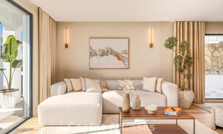 Casa adosada de lujo renovada con vistas al mar en venta, en una zona residencial cerrada en la Milla de Oro de Marbella 774991 