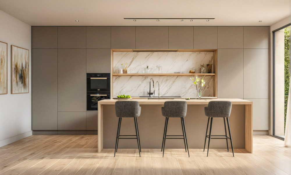 Villa ecológica de nueva construcción con vistas al mar en venta en tranquila zona residencial en Benalmádena, Costa del Sol 774961