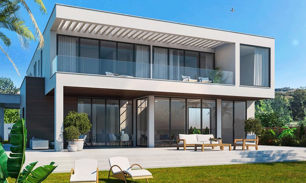 Lujosa y moderna villa de nueva construcción con vistas panorámicas al mar en venta, primera línea de golf en Mijas, Costa del Sol 775009