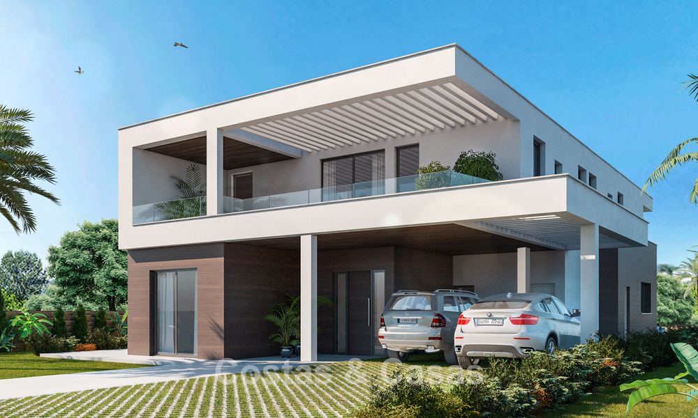 Lujosa y moderna villa de nueva construcción con vistas panorámicas al mar en venta, primera línea de golf en Mijas, Costa del Sol 775010