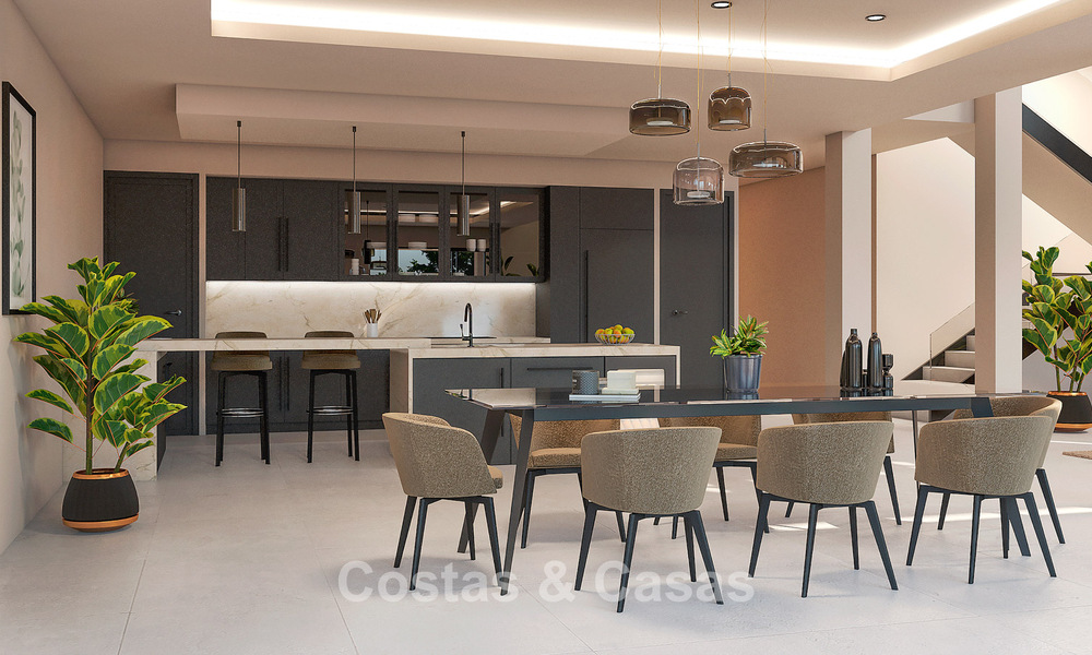 Lujosa y moderna villa de nueva construcción con vistas panorámicas al mar en venta, primera línea de golf en Mijas, Costa del Sol 775012