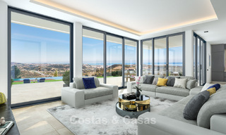 Lujosa y moderna villa de nueva construcción con vistas panorámicas al mar en venta, primera línea de golf en Mijas, Costa del Sol 775013 