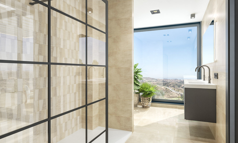 Lujosa y moderna villa de nueva construcción con vistas panorámicas al mar en venta, primera línea de golf en Mijas, Costa del Sol 775018