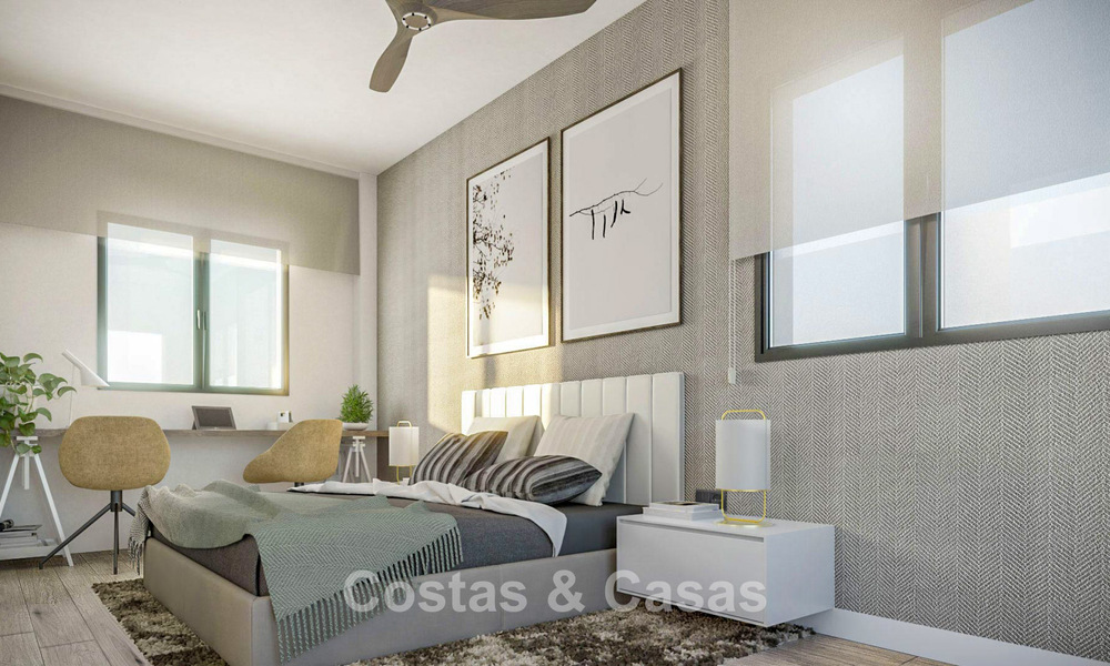 Nuevo en el mercado. Modernos apartamentos de obra nueva de estilo contemporáneo en venta en Fuengirola, Costa del Sol 775024