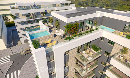 Nuevo en el mercado. Modernos apartamentos de obra nueva de estilo contemporáneo en venta en Fuengirola, Costa del Sol 775025