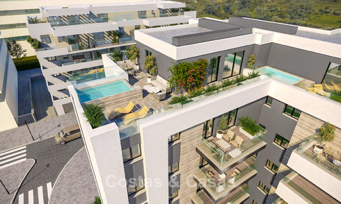 Nuevo en el mercado. Modernos apartamentos de obra nueva de estilo contemporáneo en venta en Fuengirola, Costa del Sol 775025