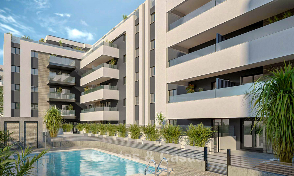 Nuevo en el mercado. Modernos apartamentos de obra nueva de estilo contemporáneo en venta en Fuengirola, Costa del Sol 775026