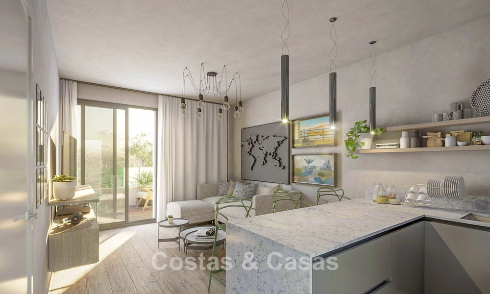 Nuevo en el mercado. Modernos apartamentos de obra nueva de estilo contemporáneo en venta en Fuengirola, Costa del Sol 775028