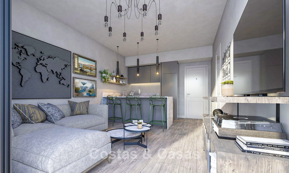 Nuevo en el mercado. Modernos apartamentos de obra nueva de estilo contemporáneo en venta en Fuengirola, Costa del Sol 775029