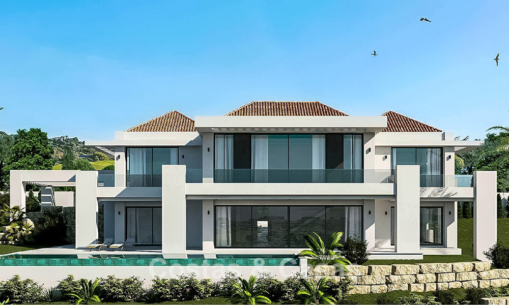 Villa de nueva construcción sobre plano en venta junto al campo de golf en Mijas, Costa del Sol 775192