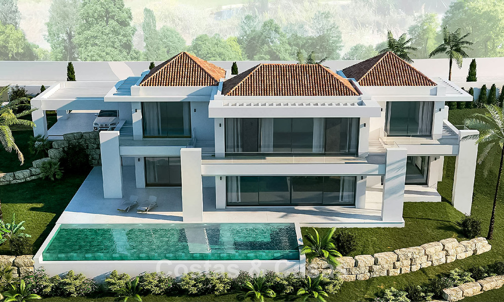 Villa de nueva construcción sobre plano en venta junto al campo de golf en Mijas, Costa del Sol 775193