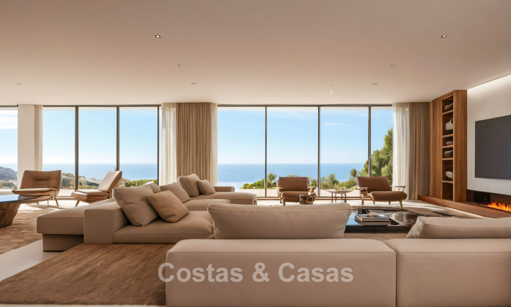 Villa de lujo de nueva construcción con impresionantes vistas al mar en venta en las colinas de Mijas, Costa del Sol 775330