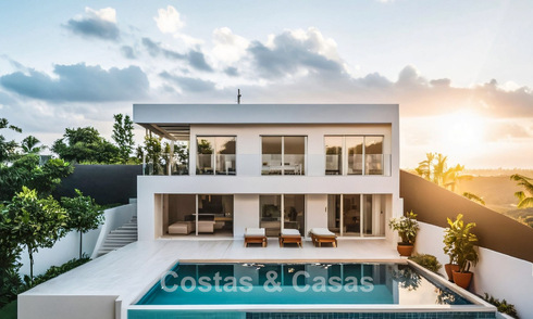 Villa de lujo de nueva construcción con impresionantes vistas al mar en venta en las colinas de Mijas, Costa del Sol 775331