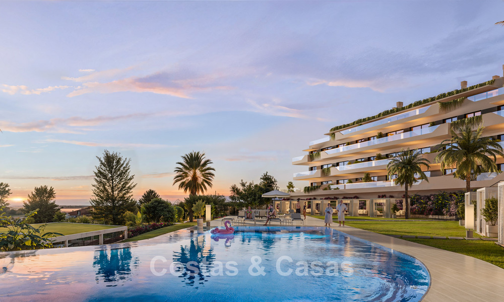 Elegantes apartamentos de obra nueva con sublimes vistas al mar en venta en Mijas Costa, Costa del Sol 775361