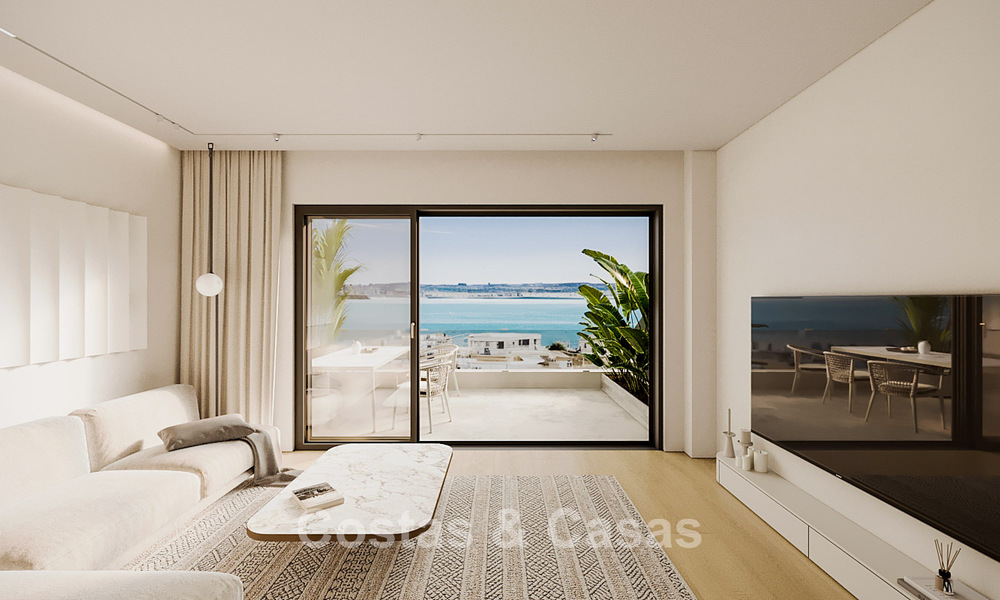 Elegantes apartamentos de obra nueva con sublimes vistas al mar en venta en Mijas Costa, Costa del Sol 775363