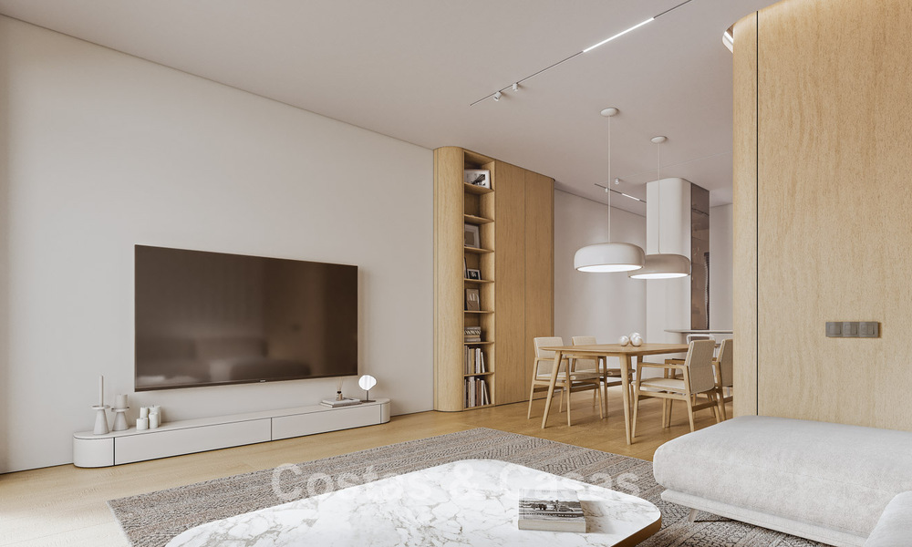 Elegantes apartamentos de obra nueva con sublimes vistas al mar en venta en Mijas Costa, Costa del Sol 775368