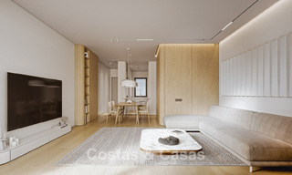Elegantes apartamentos de obra nueva con sublimes vistas al mar en venta en Mijas Costa, Costa del Sol 775369 