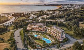 Elegantes apartamentos de obra nueva con sublimes vistas al mar en venta en Mijas Costa, Costa del Sol 775380 