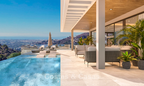 Sofisticada villa de diseño con magníficas vistas al mar en venta en El Madroñal, Benahavis - Marbella 775239