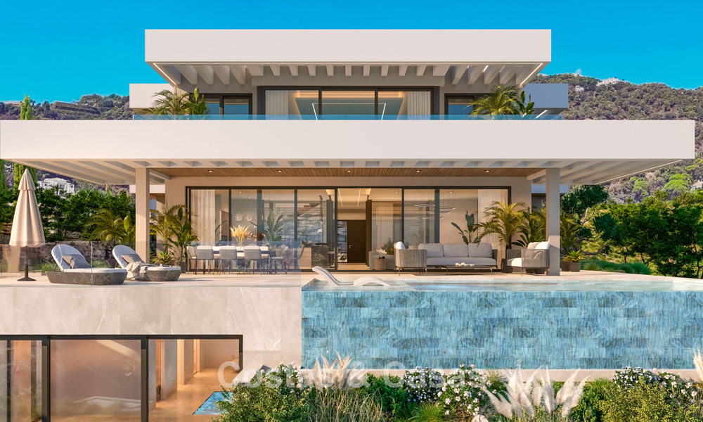 Sofisticada villa de diseño con magníficas vistas al mar en venta en El Madroñal, Benahavis - Marbella 775240