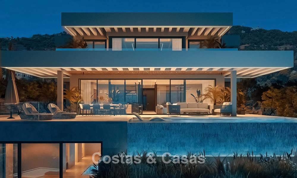 Sofisticada villa de diseño con magníficas vistas al mar en venta en El Madroñal, Benahavis - Marbella 775247