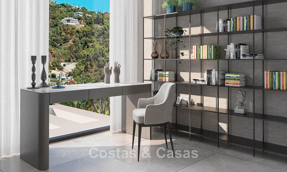 Sofisticada villa de diseño con impresionantes vistas al mar en venta en El Madroñal, Benahavis - Marbella 775254