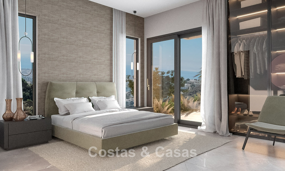 Sofisticada villa de diseño con impresionantes vistas al mar en venta en El Madroñal, Benahavis - Marbella 775261