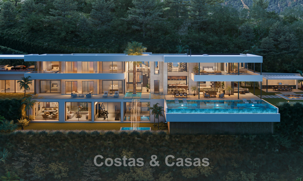 Impresionante villa moderna de nueva construcción con impresionantes vistas en venta en el exclusivo El Madroñal, Benahavis - Marbella 775276