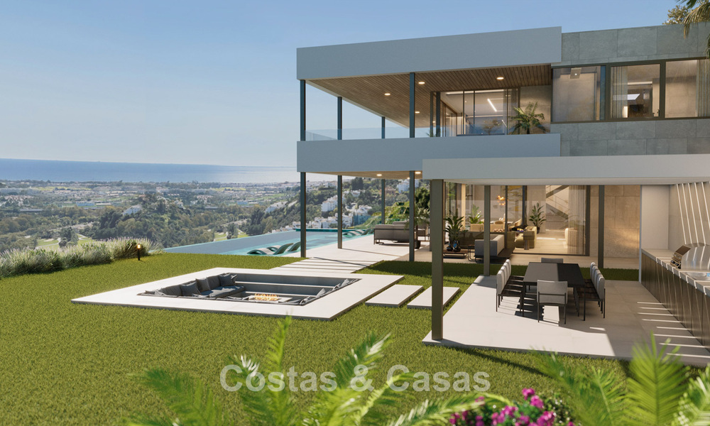 Impresionante villa moderna de nueva construcción con impresionantes vistas en venta en el exclusivo El Madroñal, Benahavis - Marbella 775296