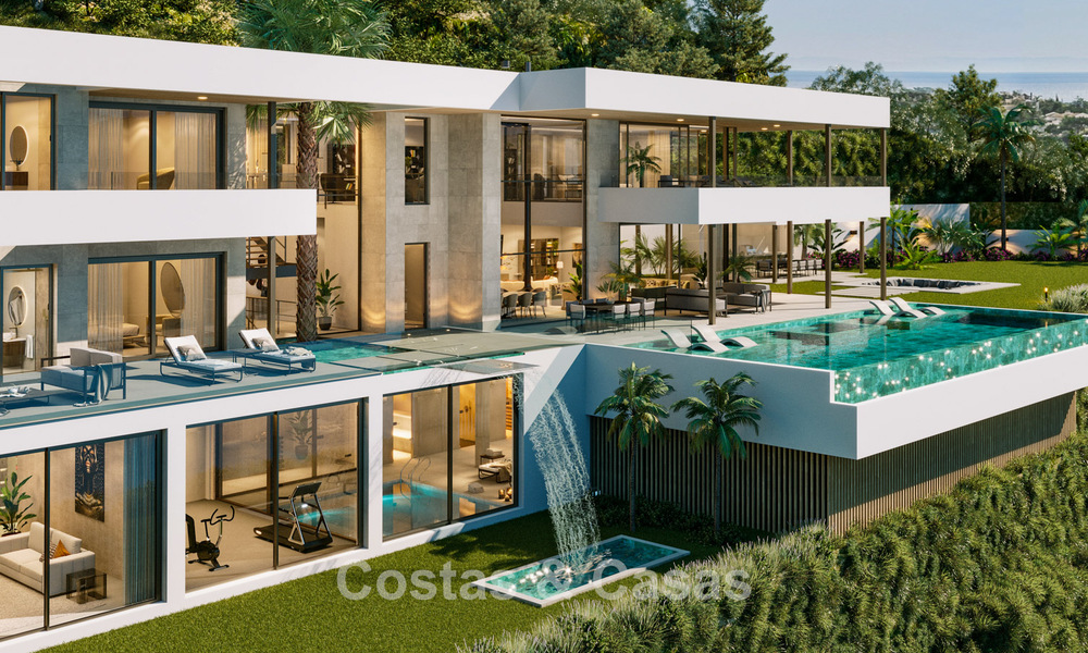 Obra maestra arquitectónica con fenomenales vistas al mar en venta en El Madroñal, Benahavis - Marbella 775307