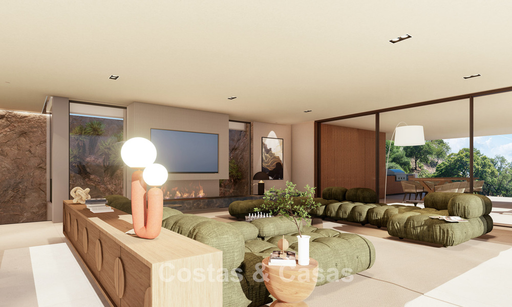 Villa de diseño en venta, rodeada de exuberante vegetación, en una prestigiosa comunidad cerrada en Benahavis - Marbella 775387