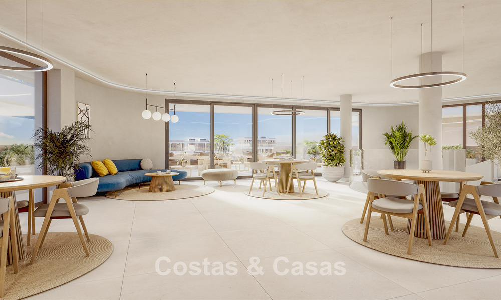Apartamentos sostenibles nuevos con vistas al mar en venta cerca de la playa en Estepona Oeste 775821