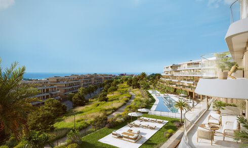 Nuevo en el mercado. Apartamentos sostenibles nuevos con vistas al mar en venta cerca de la playa en Estepona Oeste 775827