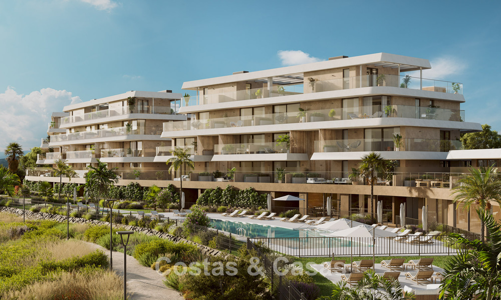 Apartamentos sostenibles nuevos con vistas al mar en venta cerca de la playa en Estepona Oeste 775829