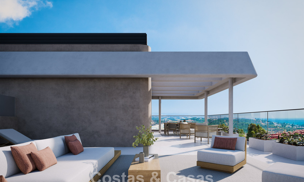 Apartamentos sostenibles nuevos con vistas al mar en venta cerca de la playa en Estepona Oeste 775839